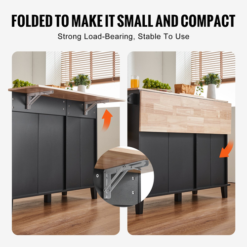 Ντουλάπι αποθήκευσης VEVOR Kitchen Island Cart που σερβίρει με συρτάρι και ντουλάπι απορριμμάτων