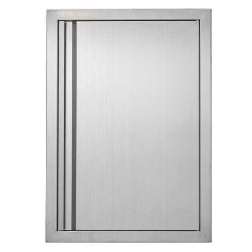 VEVOR BBQ Access Door, 432x610 mm Μονή Πόρτα Κουζίνας, Εξωτερική Πόρτα από ανοξείδωτο ατσάλι, Πόρτα Εφαρμογής από Ανοξείδωτο Χάλυβα, Επιτοίχια Κατακόρυφη Πόρτα με Χειρολαβή, για BBQ Island, Ψητοπωλείο, Εξωτερικό ντουλάπι