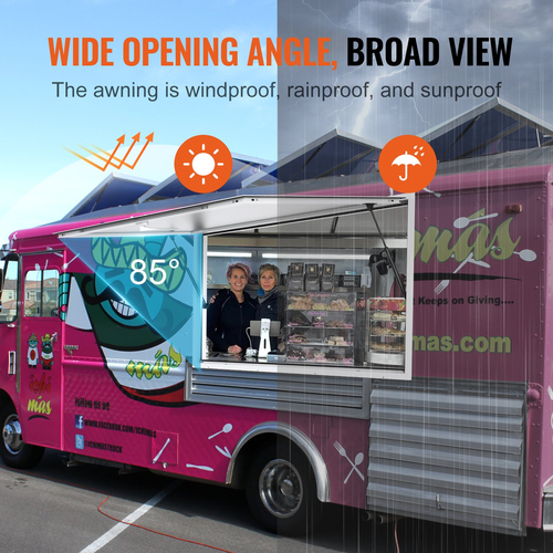 VEVOR 60&quot; L x 36&quot; W Concession Stand Παράθυρο Σερβιρίσματος Food Truck Service Τέντα