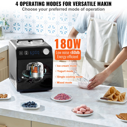 VEVOR 2 Quart Automatic Ice Cream Machine Electric Yogurt Gelato Make Black