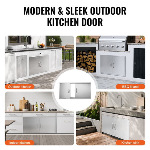 VEVOR 1067x534 mm BBQ Island Access Πόρτα Εξωτερική Πόρτα Κουζίνας από ανοξείδωτο χάλυβα