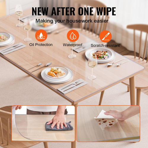 Προστατευτικό τραπεζιού VEVOR PVC 24x48 ιντσών Clear Plastic Desk Protector πάχους 2,0mm