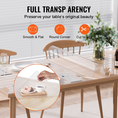 VEVOR PVC Table Protector 30x60 Inch Clear Plastic Desk Protector πάχους 1,5mm