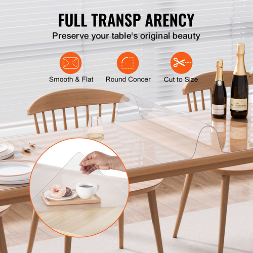 Προστατευτικό τραπεζιού VEVOR PVC 42x96 ιντσών Clear Plastic Desk Protector πάχους 1,5mm