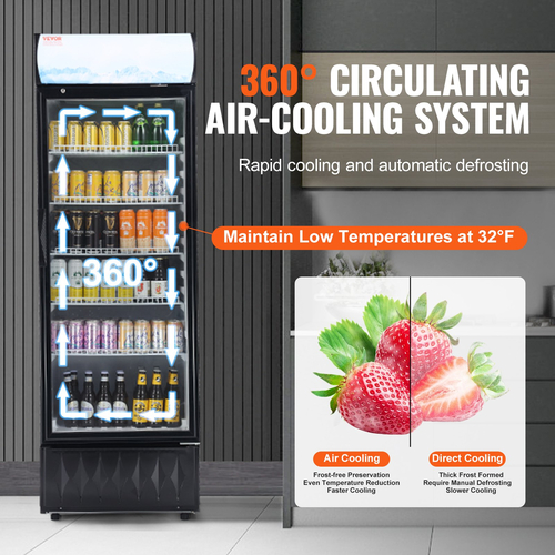 VEVOR Commercial Merchandiser Ψυγείο Ψυγείο 12,2 Cu.Ft/345L με 5 ράφια