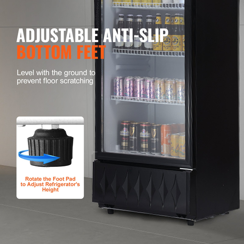 VEVOR Commercial Merchandiser Refrigerator Cooler 9,7 Cu.Ft /275L with 4 Shelve