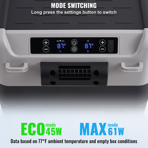 VEVOR Φορητός συμπιεστής ψυγείου αυτοκινήτου 50 L Dual Zone για Αυτοκίνητο Οικίας