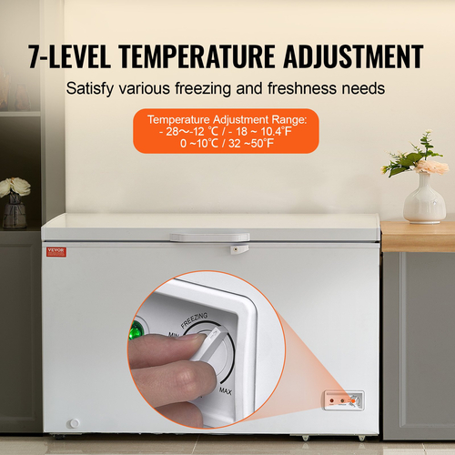 VEVOR Chest Freezer 12,8 cu.ft / 345 L Μεγάλη κατάψυξη &amp; 4 αφαιρούμενα καλάθια