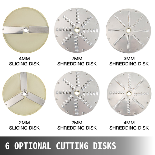 Vegetable Cutter Εμπορική Κουζινομηχανή 6 Δίσκοι Κοπής Επεξεργαστής Λαχανικών