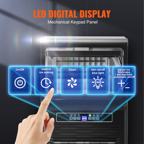 VEVOR Commercial Ice Maker Ανεξάρτητη Μηχανή Ντουλάπας 70lbs/24H 36 Ice Cubes