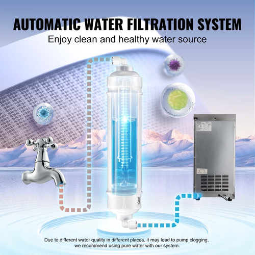 VEVOR Commercial Ice Maker Ανεξάρτητη Μηχανή Ντουλάπας 100lbs/24H 45 Ice Cubes
