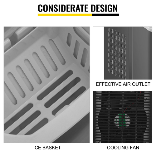 Φορητό παγομηχανή Πάγκος Bullet Ice 12KG(26LB)/24 H 2 Cube Size LCD οθόνη με σέσουλα πάγου