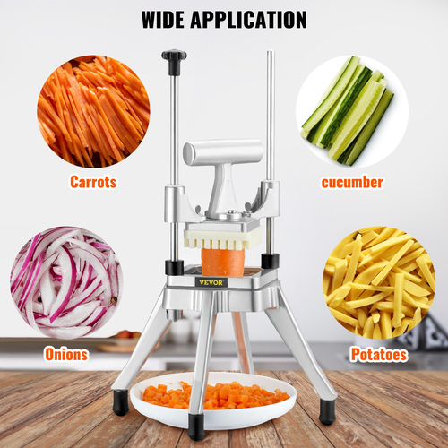 VEVOR Εμπορικός κόφτης λαχανικών φρούτων 1/4&quot; Blade Heavy Duty Professional Food Dicer Kattex French Fry Cutter Κρεμμυδάκι σε ροδέλες Ανοξείδωτος χάλυβας για πιπεριές ντομάτας Μανιτάρι πατάτας