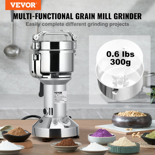 VEVOR 300g Εμπορικός Μύλος Μπαχαρικών Ηλεκτρικός Μύλος Μύλου Υψηλής Ταχύτητας