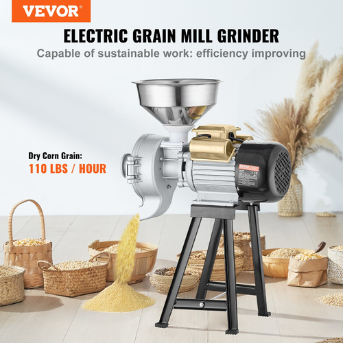 VEVOR 3000W Ηλεκτρικός Μύλος Δημητριακών Μύλος δημητριακών αλεύρων καλαμποκιού υγρός και ξηρός