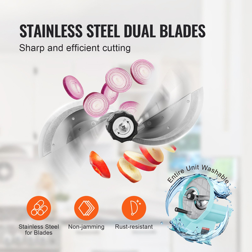 VEVOR Manual Vegetable Fruit Slicer, 0-0,5&quot;/0-12mm Thickness Adjustable Commercial Slicer Machine, Διπλές Θύρες Τροφοδοσίας, Μηχανή Κόφτη Τροφίμων Λεπίδων από ανοξείδωτο χάλυβα για αγγούρι, λεμόνι, ντομάτα
