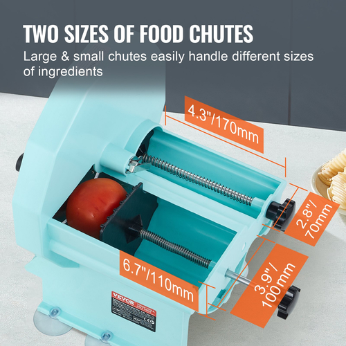 VEVOR Manual Vegetable Fruit Slicer, 0-0,5&quot;/0-12mm Thickness Adjustable Commercial Slicer Machine, Διπλές Θύρες Τροφοδοσίας, Μηχανή Κόφτη Τροφίμων Λεπίδων από ανοξείδωτο χάλυβα για αγγούρι, λεμόνι, ντομάτα