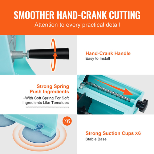 VEVOR Manual Vegetable Fruit Slicer, 0-0,5&quot;/0-12mm Thickness Adjustable Commercial Slicer Machine, Διπλές Θύρες Τροφοδοσίας, Μηχανή Κόφτη Τροφίμων Λεπίδων από ανοξείδωτο χάλυβα για αγγούρι, λεμόνι, ντομάτα
