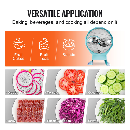 VEVOR Manual Vegetable Fruit Slicer, 0-0,5&quot;/0-12mm Thickness Adjustable Commercial Slicer Machine, Διπλές Θύρες Τροφοδοσίας, Μηχανή Κόφτη Τροφίμων Λεπίδων από ανοξείδωτο χάλυβα για αγγούρι, λεμόνι, ντομάτα