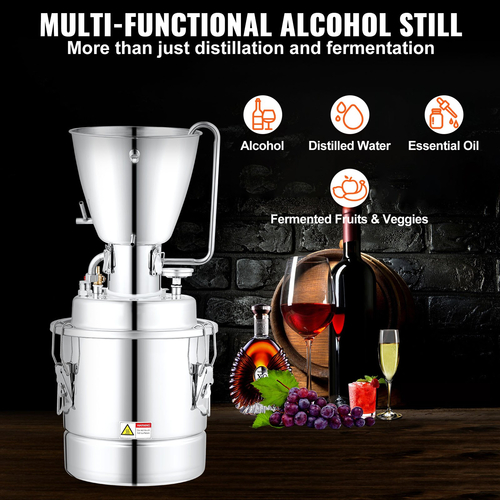 VEVOR 3 Gal 10L Water Distiller, Home Distillery Kit περιλαμβάνει σωλήνα από ανοξείδωτο χάλυβα 304 &amp; κυκλοφορητή &amp; ενσωματωμένο θερμόμετρο &amp; θύρα εξάτμισης για DIY