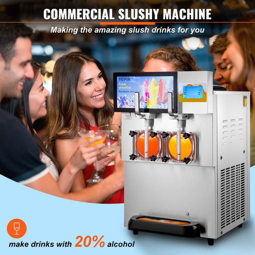 VEVOR 8L / 2,1 Gal Διπλό μπολ εμπορική μηχανή Slushy Μαργαρίτα Smoothie παγωμένο ποτό
