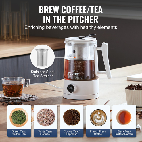 VEVOR Hydrogen Water Pitcher Generator, 1,5 L / 52,8 oz Γεννήτρια υδρογόνου μεγάλης χωρητικότητας Βραστήρας νερού, τεχνολογία SPE και PEM, Μηχανή ιονιστή νερού πλούσιου σε υδρογόνο για παρασκευή καφέ ή τσαγιού