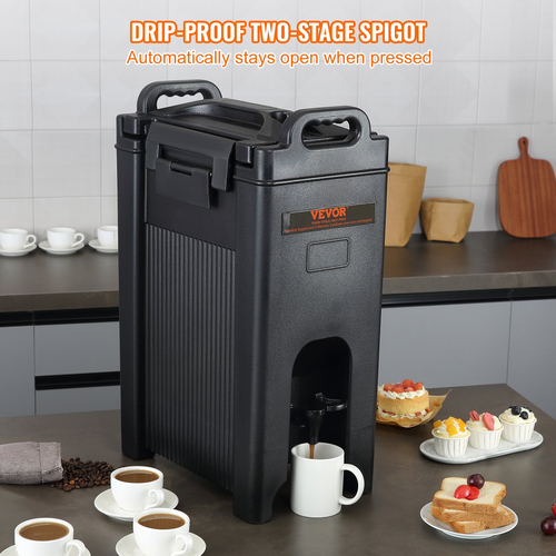 VEVOR Insulated Beverage Dispenser, 5 Gallon, Food-grade LDPE Beverage Server, Thermal Drink Dispenser Cooler with 0,9 in PU Layer Baucet Two Stage, for Restaurant Drink Shop