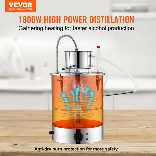 VEVOR Still Water Distiller 9Gal with Thumper Keg &amp; Water Pump