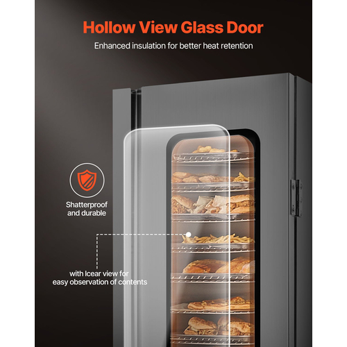 VEVOR Hot Box Food Warmer 16-Tier Concession Θερμαντικό ντουλάπι με δίσκο νερού
