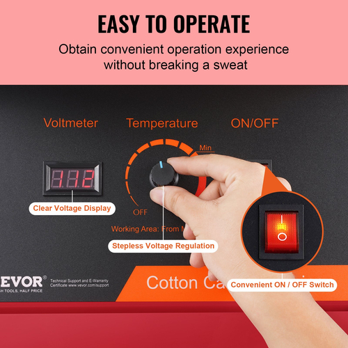 Ηλεκτρική μηχανή ζαχαροπλαστείου VEVOR, 1000W ζαχαροπλαστείο, επαγγελματική μηχανή ζαχαροπλαστείου με κάλυμμα, μπολ από ανοξείδωτο ατσάλι και σέσουλα ζάχαρης, ιδανική για γενέθλια παιδιά στο σπίτι, οικογενειακό πάρτι (κόκκινο)