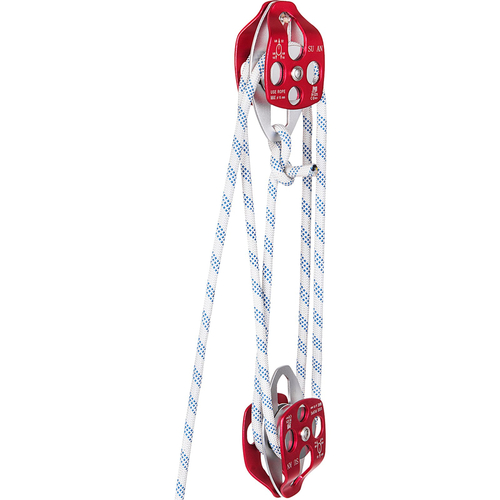 VEVOR Twin Sheave Block and Tackle 2/5-1/2Inch 100-200Ft Twin Sheave Block with Braid Rope 6600-7705LBS Double Pulley Rigging