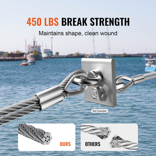 VEVOR T304 Καλώδιο από ανοξείδωτο χάλυβα 1/16&quot; 7x7 Ατσάλινο Συρματόσχοινο 66 ποδιών Κάγκελα καλωδίων