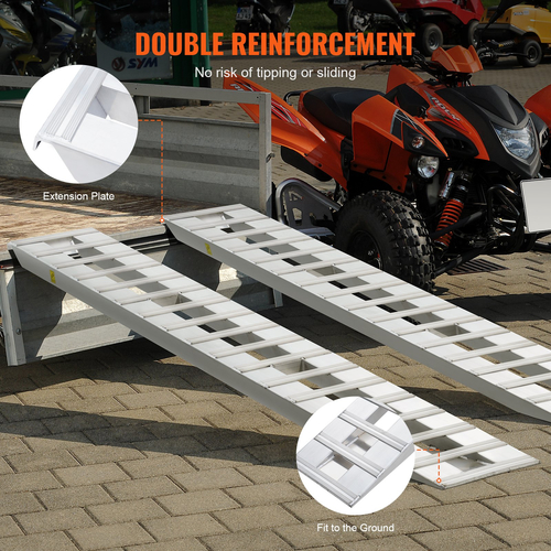 VEVOR 108&quot; x 15&quot; Ράμπες αλουμινίου 10000 LBS Χωρητικότητα ράμπες φόρτωσης 2 ΤΕΜ