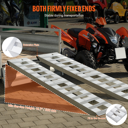 VEVOR 72&quot; x 15&quot; Ράμπες αλουμινίου 6000 LBS Χωρητικότητα ράμπες φόρτωσης 2 τμχ