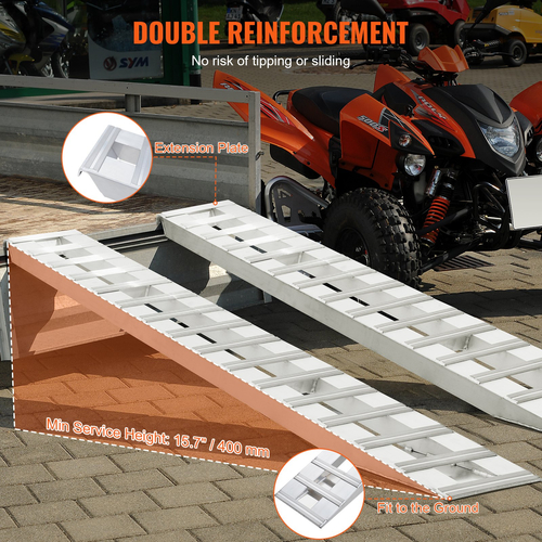 VEVOR 94&quot; x 15&quot; Ράμπες αλουμινίου 6000 LBS Χωρητικότητα ράμπες φόρτωσης 2 τμχ