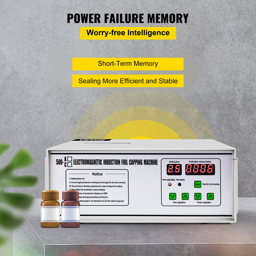 VEVOR Portable Induction Heat Sealer Machine Ηλεκτρομαγνητική μηχανή σφράγισης 20-100mm 500A Bottle Cap Sealer Sealer Foil Foil Diameter