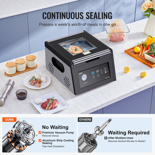 VEVOR Chamber Vacuum Sealer Commercial Vacuum Sealing Bag Machine Packing Bag 380W