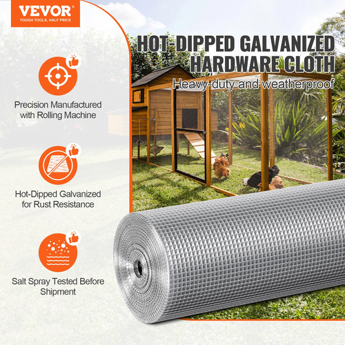 Ύφασμα VEVOR Hardware 1/4&quot; 48 ιντσών x 50 πόδια 23 Ga συρμάτινο ρολό σύρμα περίφραξης