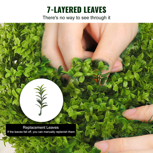 VEVOR Artificial Topiaries Πυξάρι, ύψους 24 ιντσών (2 τεμάχια), Φυτό σε σχήμα μπάλας Faux Topiaries με ζαρντινιέρες, Πράσινο φυτό Feaux με Αντικαταστάσιμα φύλλα &amp; Λιμάνι για Διακοσμητικούς εσωτερικούς/Εξωτερικούς χώρους/Κήπο