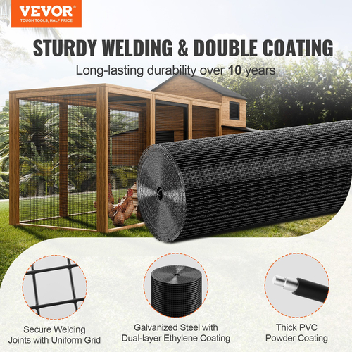 Ύφασμα VEVOR Hardware, 48&#039;&#039; x 50&#039; ρολό γαλβανισμένο συρμάτινο ρολό, 19 Gauge ρολό συρμάτινο φράχτη κοτόπουλου, επικάλυψη βινυλίου μεταλλικό συρμάτινο πλέγμα για φράγμα κοτέτσι, φράχτες φιδιών κουνελιών, περιβλήματα πουλερικών