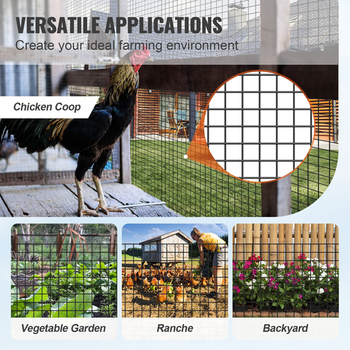 Ύφασμα VEVOR Hardware, 48&#039;&#039; x 50&#039; ρολό γαλβανισμένο συρμάτινο ρολό, 19 Gauge ρολό συρμάτινο φράχτη κοτόπουλου, επικάλυψη βινυλίου μεταλλικό συρμάτινο πλέγμα για φράγμα κοτέτσι, φράχτες φιδιών κουνελιών, περιβλήματα πουλερικών