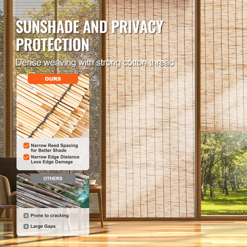 VEVOR Reed Fence Backyard Landscaping Privacy Blind Fence Screen 16,4&#039; x 5,5&#039;