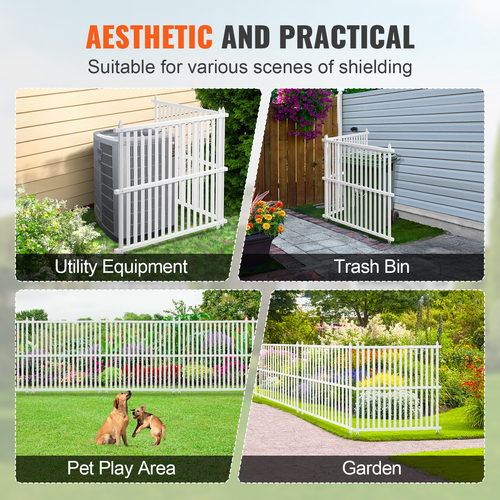 VEVOR 48&quot; W x 48&quot; H Vinyl Privacy Fence πάνελ, Φράχτη κλιματιστικού, Εξωτερικές οθόνες προστασίας απορρήτου για κάδο απορριμμάτων, περίβλημα εξοπλισμού πισίνας, πάνελ strip κιτ οθόνης Privacy (2 πάνελ)