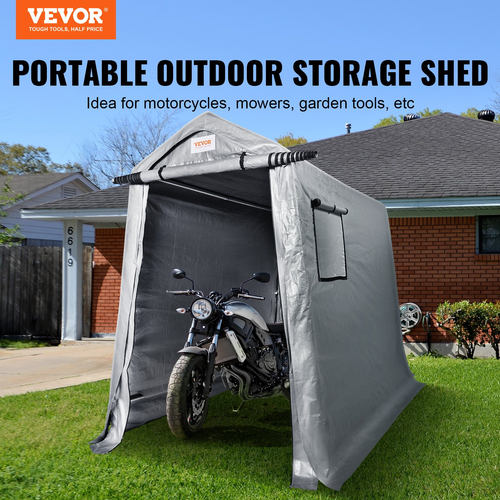 VEVOR Portable Storage Shelter Garage Storage Shelter 6 x 8x 7 ft &amp; Zipper Door