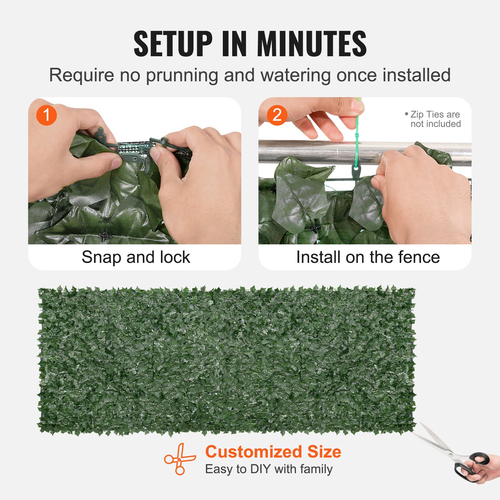 VEVOR Ivy Privacy Fence, Τεχνητή πράσινη οθόνη τοίχου 1,5 x 4m, Greenery Ivy Fence με υφασμάτινη επένδυση και ενισχυμένη άρθρωση, Faux Hedges Διακόσμηση αμπελόφυλλων για εξωτερικό κήπο, αυλή, μπαλκόνι