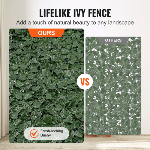 VEVOR Ivy Privacy Fence, Τεχνητή πράσινη οθόνη τοίχου 1830 x 2440 mm, Greenery Ivy Fence με διχτυωτό ύφασμα και ενισχυμένη άρθρωση, Faux Hedges Διακόσμηση αμπελόφυλλων για εξωτερικό κήπο, αυλή
