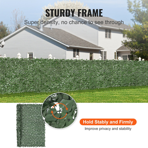 VEVOR Ivy Privacy Fence, 2440 x 1830 mm Τεχνητή πράσινη οθόνη τοίχου, Greenery Ivy Fence με ενισχυμένη άρθρωση, Faux Hedges Διακόσμηση αμπελόφυλλων για εξωτερικό κήπο, αυλή, μπαλκόνι, διακόσμηση βεράντας