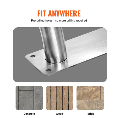 VEVOR Κουπαστή πισίνας 2 ΤΕΜ 30x30 in Inox with Base Plate for Spa