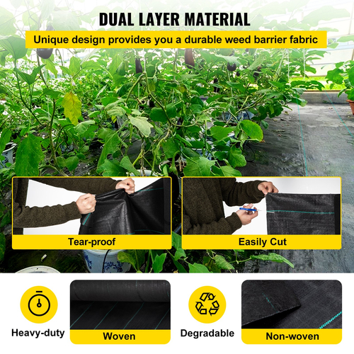 VEVOR Woven Ground Cover Weed Barrier 5,8oz Ύφασμα Landscape 4&#039;x 300&#039; Χαλάκι κήπου