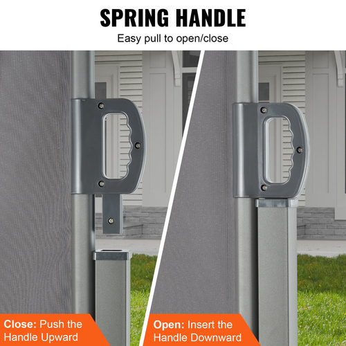 Πτυσσόμενη πλαϊνή τέντα VEVOR, 71&#039;&#039;x 138&#039;&#039; Outdoor Privacy Screen, 180g Polyester-proof Retractable Patio Screen, UV 30+ Room Divider Windscreen για Αίθριο, Πίσω αυλή, Μπαλκόνι, Γκρι